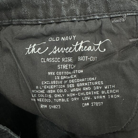 Old Navy The Sweetheart Classic Rise Bootcut Women's size 16 Black Denim Jeans - Picture 3 of 4